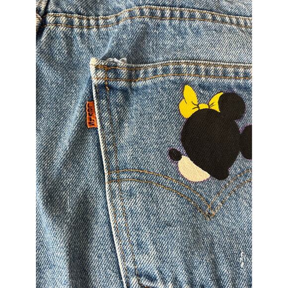 Vintage Levi's 517 Mickey & Minnie Cut Off High Waist Shorts sz 34 - Picture 7 of 7